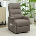 Sillón Reclinable Eléctrico HOMCOM Power Lift, con Mando a Distancia, Bolsillos Laterales, Resortes Ensacados, Respaldo Acolchado, Montaje Rápido
