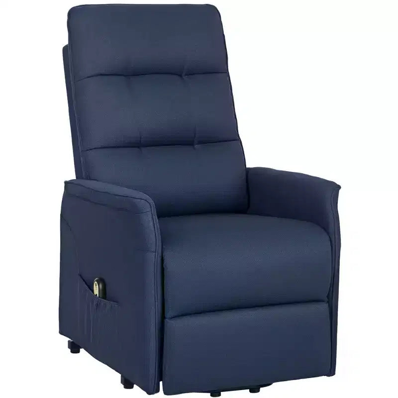 Sillón Reclinable Eléctrico HOMCOM Power Lift, con Mando a Distancia, Bolsillos Laterales, Resortes Ensacados, Respaldo Acolchado, Montaje Rápido