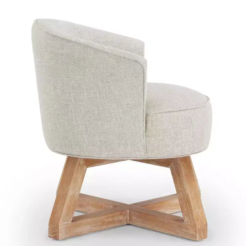GDFStudio Glenn Silla Giratoria 360 con Tapizado de Lino y Base de Caucho