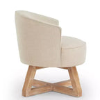 GDFStudio Glenn Silla Giratoria 360 con Tapizado de Lino y Base de Caucho
