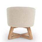 GDFStudio Glenn Silla Giratoria 360 con Tapizado de Lino y Base de Caucho