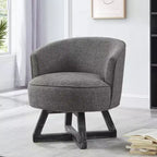 GDFStudio Glenn Silla Giratoria 360 con Tapizado de Lino y Base de Caucho