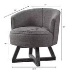 GDFStudio Glenn Silla Giratoria 360 con Tapizado de Lino y Base de Caucho