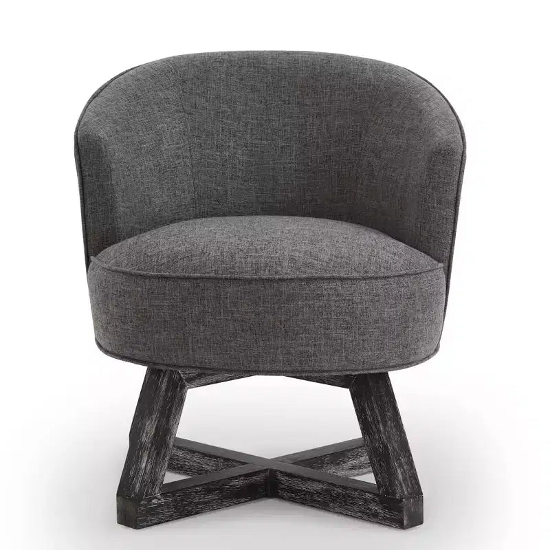 GDFStudio Glenn Silla Giratoria 360 con Tapizado de Lino y Base de Caucho