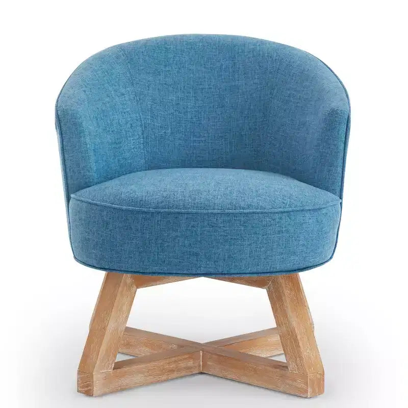 GDFStudio Glenn Silla Giratoria 360 con Tapizado de Lino y Base de Caucho