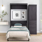 Cama Plegable Whisen Wood con Armario y Cajones