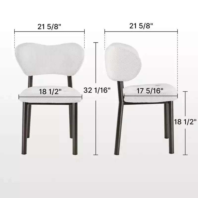 Sillas de comedor tapizadas (juego de 2), blancas