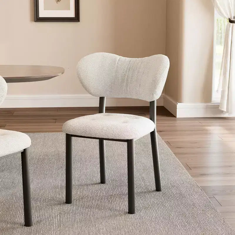 Sillas de comedor tapizadas (juego de 2), blancas
