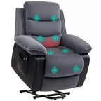 HOMCOM Power Lift Recliner Chair with Massage and Heat, Electric Lift Chair with Remote Controllers and Side Pockets, Gray