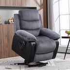 Sillón reclinable eléctrico HOMCOM con función de levantamiento, masaje y calor, con mandos a distancia y bolsillos laterales, gris