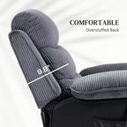 Sillón reclinable eléctrico HOMCOM con función de levantamiento, masaje y calor, con mandos a distancia y bolsillos laterales, gris