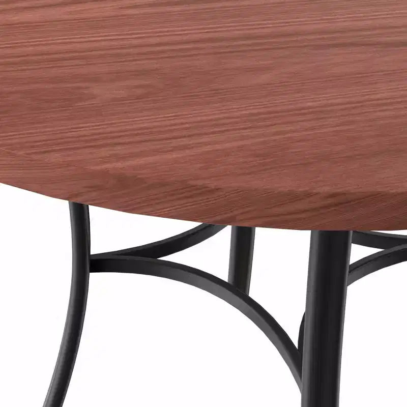 VECELO Mesa de comedor redonda de 36 pulgadas para 4, cubierta de mesa de bar de imitación mármol con patas de metal para cocina, espacios pequeños