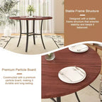 VECELO Mesa de comedor redonda de 36 pulgadas para 4, cubierta de mesa de bar de imitación mármol con patas de metal para cocina, espacios pequeños