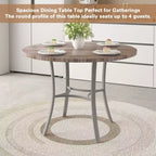 VECELO Mesa de comedor redonda de 36 pulgadas para 4, cubierta de mesa de bar de imitación mármol con patas de metal para cocina, espacios pequeños