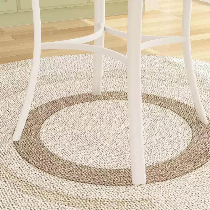 VECELO Mesa de comedor redonda de 36 pulgadas para 4, cubierta de mesa de bar de imitación mármol con patas de metal para cocina, espacios pequeños