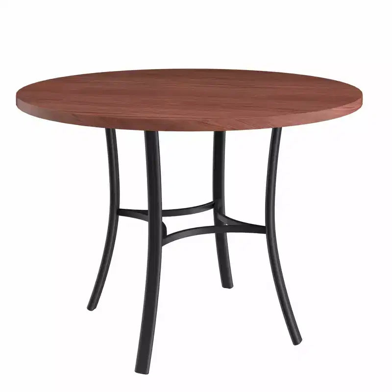VECELO Mesa de comedor redonda de 36 pulgadas para 4, cubierta de mesa de bar de imitación mármol con patas de metal para cocina, espacios pequeños