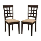 Simple Relax Set of 2 Upholstered Side Chairs in Cappuccino and Tan