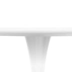Juego de comedor LeisureMod Bristol de 5 piezas en color blanco - Mesa redonda y 4 sillas de comedor ergonómicas de plástico