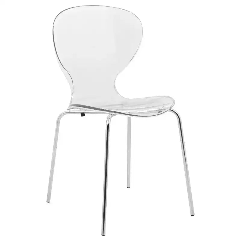 Juego de comedor LeisureMod Bristol de 5 piezas en color blanco - Mesa redonda y 4 sillas de comedor ergonómicas de plástico