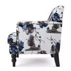 GDFStudio Eve - Sillón de club tapizado de tela contemporáneo con ribete de cabeza de clavo, estampado floral