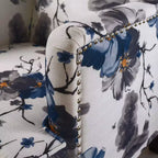 GDFStudio Eve - Sillón de club tapizado de tela contemporáneo con ribete de cabeza de clavo, estampado floral