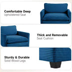 41.34 Sillón tapizado de pana de gran tamaño, sofá individual con otomana y asiento grande, sillón moderno de lectura para dormitorio o sala de estar