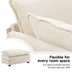 41.34 Sillón tapizado de pana de gran tamaño, sofá individual con otomana y asiento grande, sillón moderno de lectura para dormitorio o sala de estar