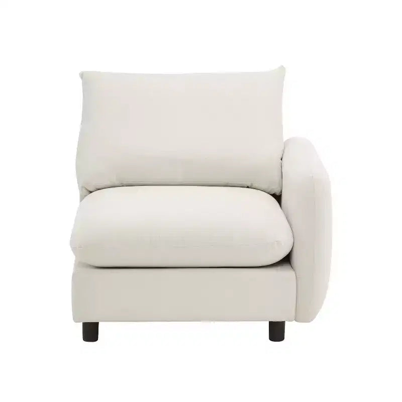 Christopher Knight Home Acker - Juego de sofá seccional modular moderno tapizado de 5 piezas, color blanco