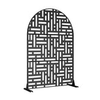 Mampara de acero galvanizado arqueada Helen Street 01 negra 183x120x40cm