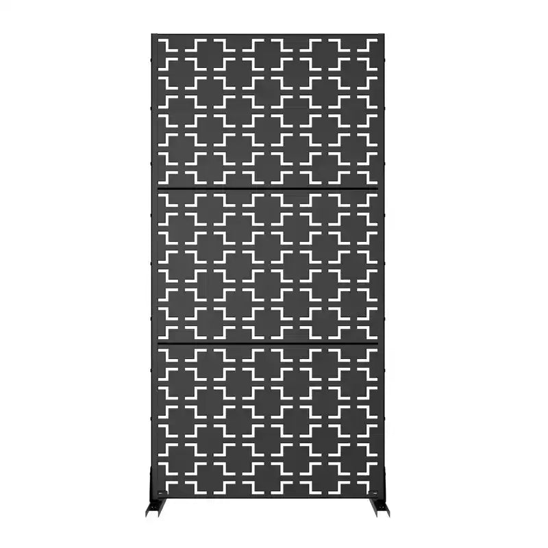 Pantalla cuadrada 01 de acero galvanizado negro 183x90x40cm