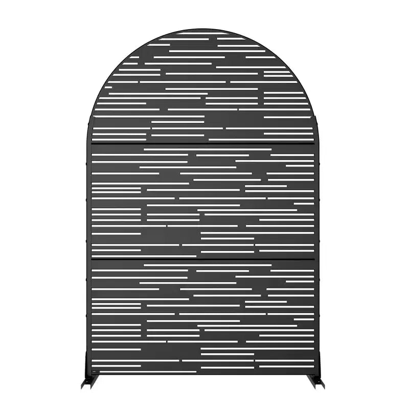 Shine Light-Shadow Pantalla de Acero Galvanizado Negro Arqueada Estilo A 183x120x40cm