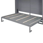 Cama de pared Whisen Modern Design Queen Size Murphy Bed, plegable en un gabinete con estantes superiores y puertos USB