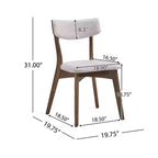 Juego de comedor tapizado Christopher Knight Home Walton de 7 piezas de madera de caucho de estilo moderno de mediados de siglo