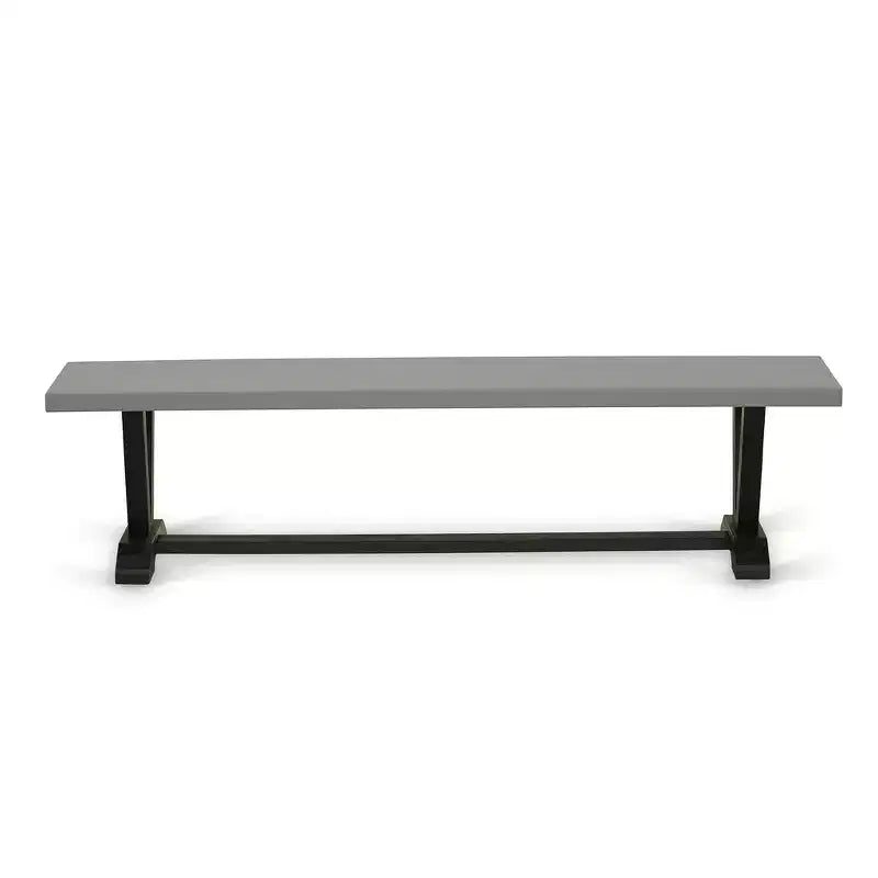 Banco de comedor moderno HomeStock con asiento de madera, 72x15x18 pulgadas, negro cepillado