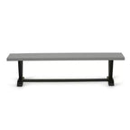 Banco de comedor moderno HomeStock con asiento de madera, 72x15x18 pulgadas, negro cepillado