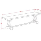 Banco de comedor moderno HomeStock con asiento de madera, 72x15x18 pulgadas, negro cepillado