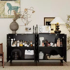 Famapy 4 - Cómoda con superficie decorada con rombos de 4 puertas para el almacenamiento en la sala de estar