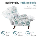 Christopher Knight Home Barnn 29.75 Sillón Reclinable Tapizado con Respaldo Empujable y Respaldo de Orejas Clásico, Blanco/Azul