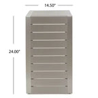 Mesa auxiliar MAYEERTY Mesa auxiliar moderna de aluminio de moda con almacenamiento, color plata
