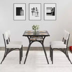 Juego de mesa de comedor WhizMax para 4 personas, mesa de cocina rectangular con 4 sillas Boucle, mesa de comedor con almacenamiento