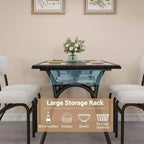 Juego de mesa de comedor WhizMax para 4 personas, mesa de cocina rectangular con 4 sillas Boucle, mesa de comedor con almacenamiento
