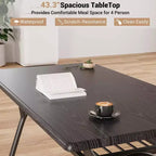 Juego de mesa de comedor WhizMax para 4 personas, mesa de cocina rectangular con 4 sillas Boucle, mesa de comedor con almacenamiento
