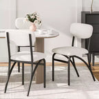 Juego de mesa de comedor WhizMax para 4 personas, mesa de cocina rectangular con 4 sillas Boucle, mesa de comedor con almacenamiento
