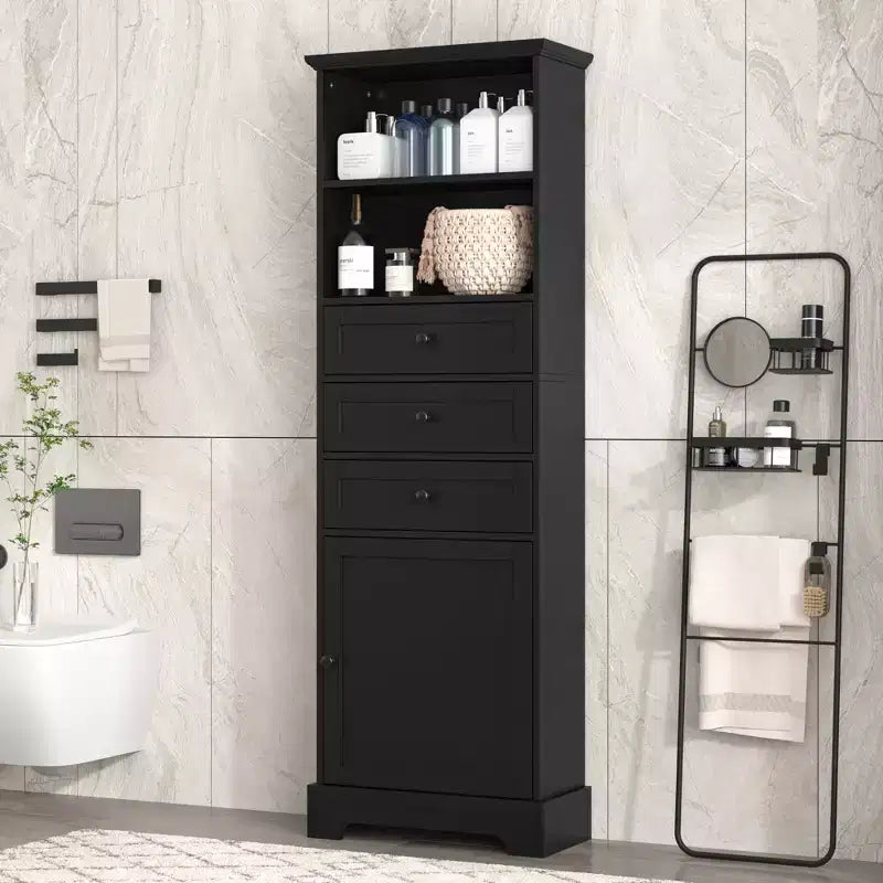 Armario de almacenamiento vertical Whisen con cajones y estantes ajustables para baño, estudio, oficina e interiores