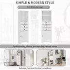 Armario de almacenamiento vertical Whisen con cajones y estantes ajustables para baño, estudio, oficina e interiores