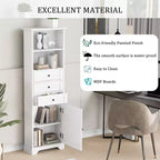 Armario de almacenamiento vertical Whisen con cajones y estantes ajustables para baño, estudio, oficina e interiores