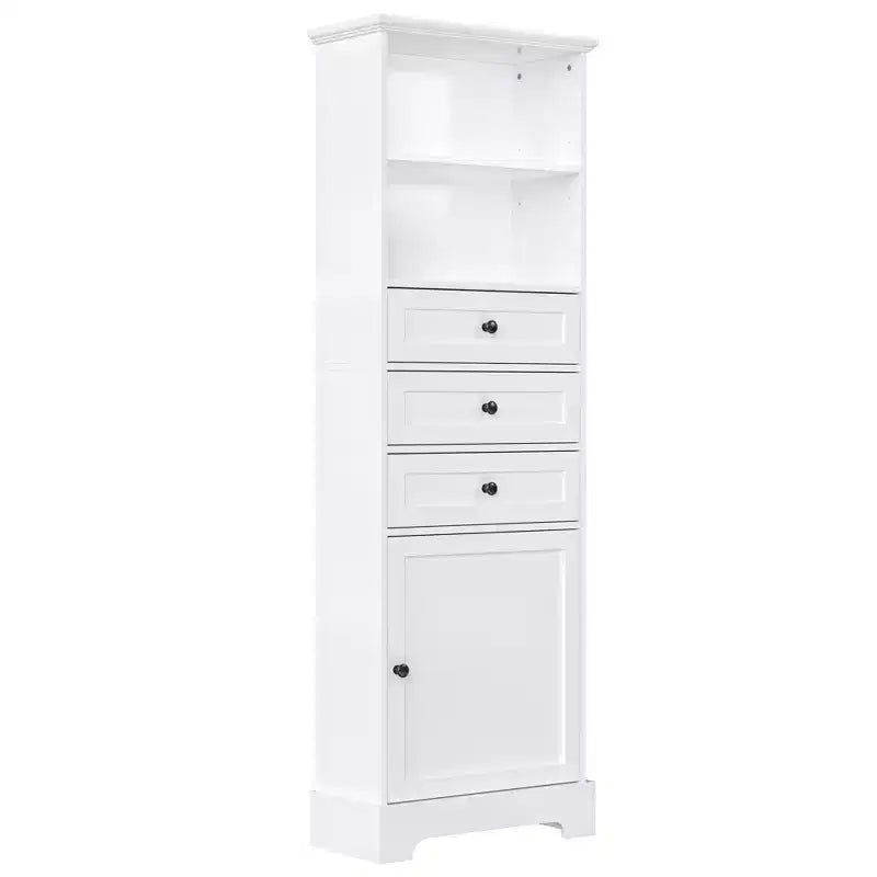 Armario de almacenamiento vertical Whisen con cajones y estantes ajustables para baño, estudio, oficina e interiores