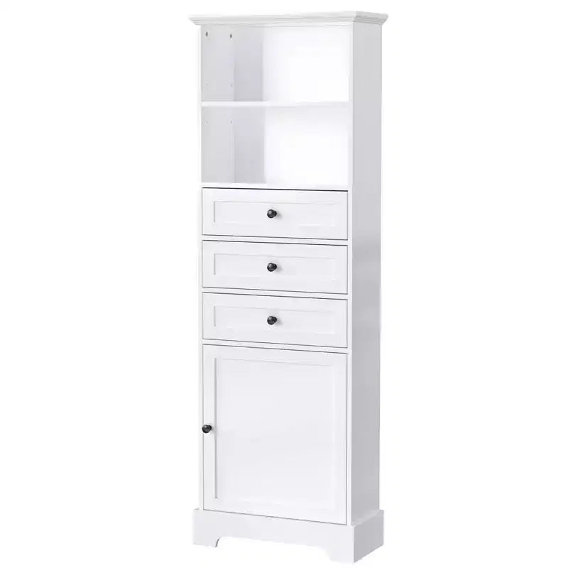 Armario de almacenamiento vertical Whisen con cajones y estantes ajustables para baño, estudio, oficina e interiores
