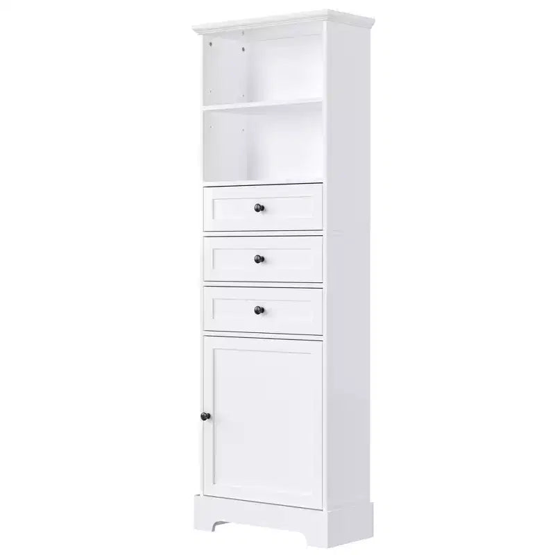 Armario de almacenamiento vertical Whisen con cajones y estantes ajustables para baño, estudio, oficina e interiores