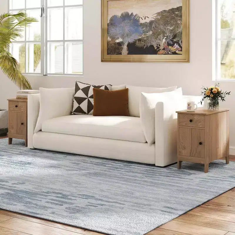 Costway Mesa auxiliar de 1/2 piezas con estación de carga, mesita de noche con tapa abatible, puertos USB y tomas de corriente, color marrón